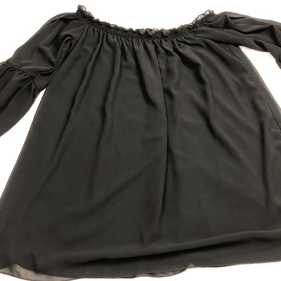 Zanzea Collection Black Off The Shoulder Ruffle Bell Sleeve Chiffon Top XXXL - Picture 2 of 8
